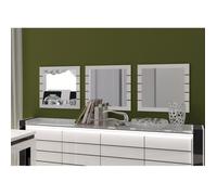 Lot de 3 miroirs - MEUBLORAMA - LINA - Blanc et noir - Design - Contemporain