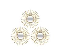 Atmosphera - Lot de 3 miroirs Warren doré D24,5 cm