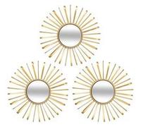 Atmosphera - Lot de 3 miroirs Warren doré D24,5 cm