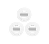 Atmosphera – Lot de 3 miroirs ronds Emily – Cadre en bois blanc – Ø25 cm