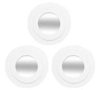 Atmosphera – Lot de 3 miroirs ronds Emily – Cadre en bois blanc – Ø25 cm