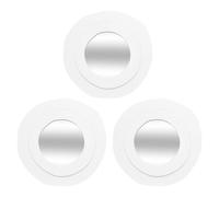 Atmosphera – Lot de 3 miroirs ronds Emily – Cadre en bois blanc – Ø25 cm
