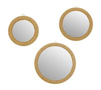 Lot de 3 Miroirs Ronds "Tilia" 40cm Naturel