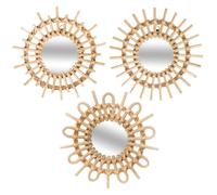 Lot de 3 miroirs Soleil en rotin Diamètre 28 cm Atmosphera
