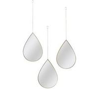 Lot de 3 Miroirs Suspendus Dorés Forme Goutte - LUST - ALTOBUY Or