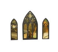 Lot de 3 miroirs vintage effrayants de style gothique - Décoration murale pour chambre à coucher, salle de bain, salon