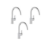 Lot de 3 Mitigeurs cuisine Bauloop Bec haut chrome