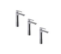 Lot de 3 mitigeurs lavabo haut Aleo+ avec vidage chromés