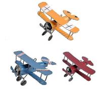 Lot de 3 modèles d'avions vintage en métal, planeurs rétro en fer, biplans suspendus, jouet pour enfants, 2023 - hyj