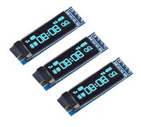 Lot de 3 modules d'affichage LCD OLED 0,91" - Petit module IIC 128 x 32 - Compatible avec Arduino et autres microcontrôleurs - 3,3 V - Bleu
