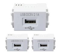 Lot de 3 modules d'alimentation USB 220 V vers 5 V - Adaptateur de charge 2,1 A - Bloc d'alimentation encastré - Adaptateur de commutation pour smartphone, tablette et autres appareils