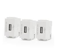 Lot de 3 modules d'alimentation USB, encastrés, prise 220 V vers transformateur 5 V, prise de charge USB 2,1 A, adaptateur de commutation, convient pour smartphones et appareils USB (3)