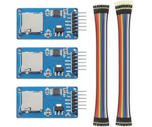 Lot de 3 modules de lecteur de carte Micro SD TF 6 broches SPI avec puce de conversion de niveau pour Arduino UNO R3 Mega 2560 en raison
