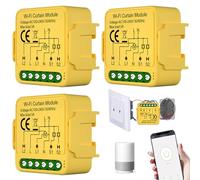 Lot de 3 modules d'interrupteurs intelligents WiFi pour volet roulant - Avec réglage de la durée de fonctionnement pour rideaux, stores et auvents - Compatible Google Home/Smart Life/Tuya Smart