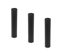 Lot de 3 MonMobilierDesign TDPI1000 Conduit double paroi isolé polycombustible longueur 100 cm Noir Ø200 Noir G