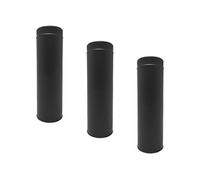 Lot de 3 MonMobilierDesign TDPI500 Conduit double paroi isolé polycombustible longueur 50 cm Noir Ø175