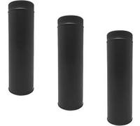 Lot de 3 MonMobilierDesign TDPI500 Conduit double paroi isolé polycombustible longueur 50 cm Noir Ø80 Noir