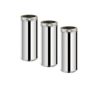 Lot de 3 MonMobilierDesign TDPS500 Conduit double paroi isolé pour poêle à bois longueur 50 cm Ø125