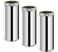 Lot de 3 MonMobilierDesign TDPS500 Conduit double paroi isolé pour poêle à bois longueur 50 cm Ø150