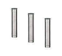 Lot de 3 MonMobilierDesign TI1000 Conduit simple paroi pour bois fioul longueur 100 cm Ø120 Inox
