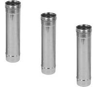 Lot de 3 MonMobilierDesign TIG500 Conduit simple paroi étanche polycombustible longueur 50 cm Ø130 Inox