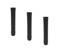 Lot de 3 MonMobilierDesign TVNM Conduit simple paroi étanche polycombustible noir longueur 50 cm Ø100