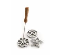 LOT DE 3 MOULE A ROSACES - ETOILE - FLEUR ET CERCLE - LIVRE AVEC RECETTE - DIMENSION 25CM X 7CM.