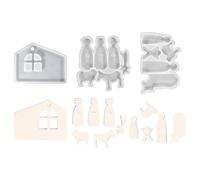 Lot de 3 Moule en Silicone à Crèche, Moule en Silicone 3D pour Crèche de Noël, Réutilisables et Résistants aux Déchirures, pour Crèche, Idéal pour Pâques, le Nouvel An, un Baptême ou Un Anniversaire