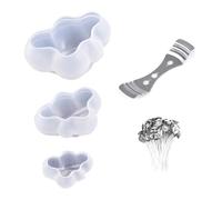 Lot de 3 moules à bougies en silicone - En forme de nuage - Réutilisables - Pour l'artisanat, le bricolage, les bijoux, les bougies à bulles