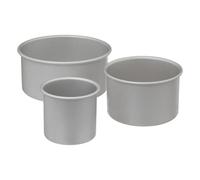 Lot de 3 Moules à Gâteau "Bord Haut" 20cm Argent