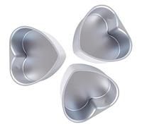 Lot de 3 moules à gâteau en forme de cœur 20, 3 cm, en alliage d'aluminium créatif, en forme cœur, sans danger, ensemble cuisson robuste pour la Saint-Valentin, un mariage, un anniversaire