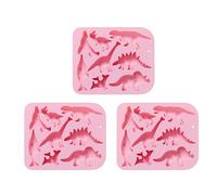 Lot de 3 moules à gâteau en silicone en forme de dinosaure - Moule à biscuits - Moule à biscuits - Chocolat - Bloc de glace - Décoration de dessert français - Fondant - Biscuits