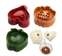 Lot de 3 moules à gâteaux à la main, faciles à détacher, presse à pâte antiadhésive, coupe-croûte à gâteau pour fruits, viande et empanadas, accessoires de pâtisserie de Noël, d'Halloween et d'automne