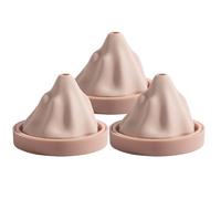 Lot de 3 moules à glaçons en silicone 3D en forme de montagne enneigée pour glaçons, cocktails, whisky, jus (rose)