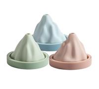 Lot de 3 moules à glaçons en silicone 3D en forme de montagne enneigée pour glaçons, cocktails, whisky, jus (couleur)