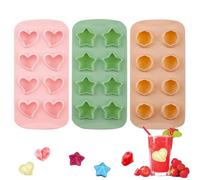 Lot de 3 moules à glaçons en silicone en forme de cœur - Moule à bonbons - Bac à glaçons