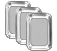 Lot de 3 moules à gratin rectangulaires en acier inoxydable - Moule à gâteau Tiramisu