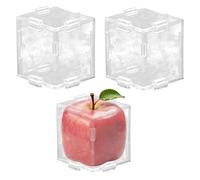 Lot de 3 moules à légumes transparents en forme de cube triangulaire en polypropylène réutilisable, bloc de conteneur de fruits en forme de pyramide carré, pour pousser le jardin