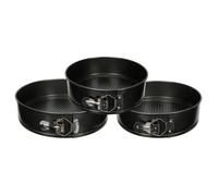 Secret de Gourmet – Lot de 3 moules à manqué démontables aluminium Ø 26/24/22 cm Noir