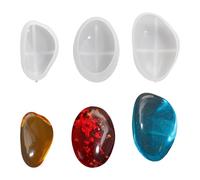 Lot de 3 moules à pierre multi-usages en silicone - Pour ciment et atelier en résine - Facile à utiliser