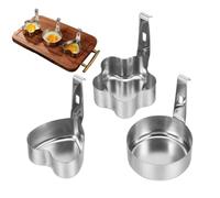 Lot de 3 moules à œufs pochés en acier inoxydable - Machine à œufs durs | Anneaux à œufs de qualité alimentaire, réutilisables et suspendus adaptés pour les cuisinières, cuiseurs vapeur
