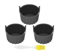Lot de 3 moules à œufs pour friteuse à air chaud, 1 pinceau à huile, moule à scone pour friteuse à air chaud, moules à œufs pour la pâtisserie, cupcakes