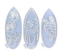Lot de 3 moules creux en résine époxy pour planche de surf - Décorations murales pratiques - Moules en silicone pour cours d'art