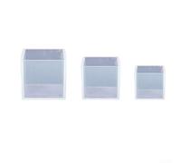 Lot de 3 moules cubiques en résine de silicone pour moulage époxy | Moules en résine de silicone, cubes de moulage époxy, bricolage pour bijoux en cristal, fabrication de pendentifs