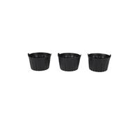 Lot de 3 moules de cuisson rond silicone compatible friteuse à air - 8 cm Noir - 27887