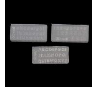 Lot de 3 moules en résine de silicone en forme de lettres de l'alphabet anglais, porte-clés, pendentif, bijoux, résine époxy, kit de lettres