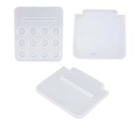Lot de 3 moules en résine de silicone en forme de présentoir, outil de moulage réutilisable et lavable, accessoires de bricolage, grande capacité, peut contenir 12 bouteilles pour