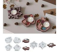 Lot de 3 moules en résine époxy pour bougeoirs en forme de champignon et de feuille pour loisirs créatifs, plateau à bijoux, décoration d'intérieur