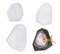 Lot de 3 Moules en Silicone avec Bord Polygone Dessous de Verre Plateau en Résine, Moules en Silicone Coulée de Résine Polygone, Moules de Coulée en Résine pour Accessoires de Bricolage