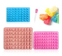 Lot de 3 Moules en Silicone avec Compte-gouttes pour Fruits en Forme de Dinosaure - Outils de Cuisson pour Gelée, Biscuits, Chocolat